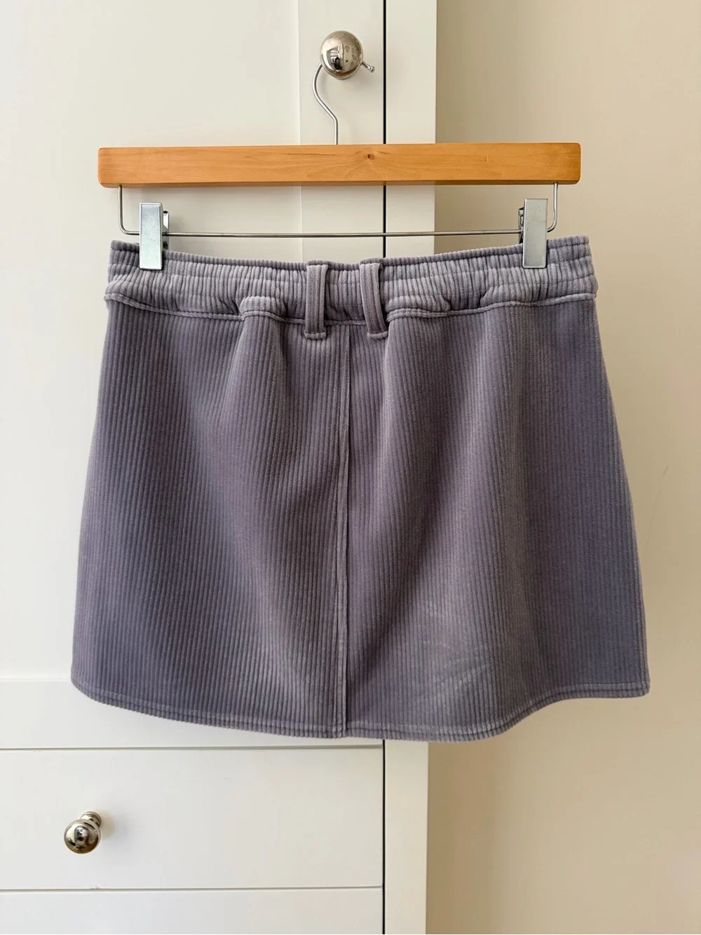 ALO Yoga Ribbed Corduroy Mini Skirt in Slate Gray Super Soft Comfy